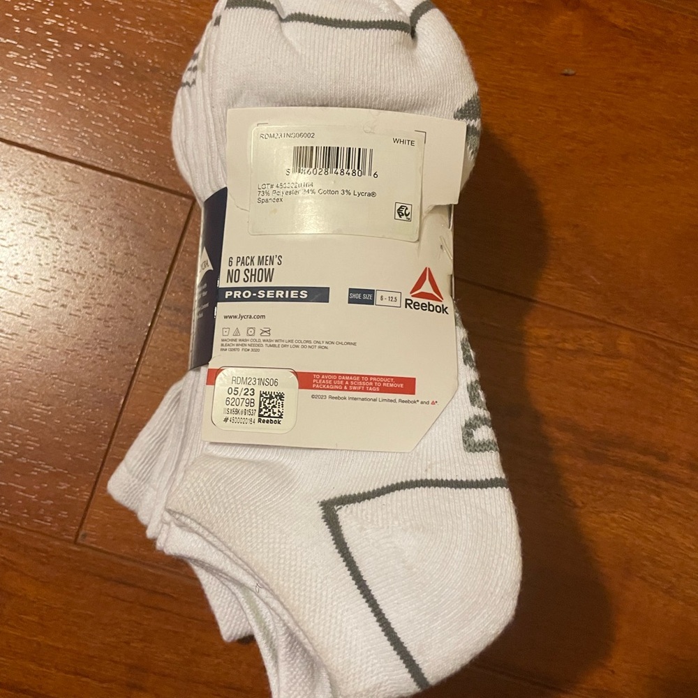 Reebok White and Gray Athletic Socks - Picture 2 of 2